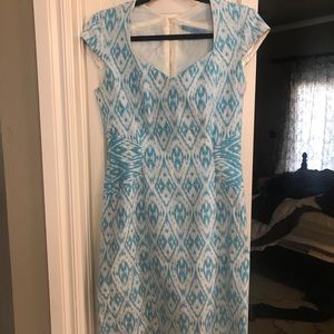 Antonio Melani dress, SZ 4, turquoise and white